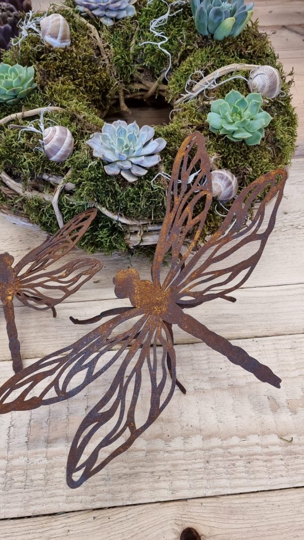 rostdeko rost metalldeko libelle schmetterling biene deko im mrs greenery shop bestellen kaufen