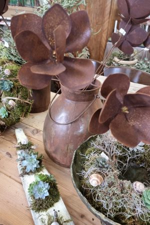 rostblume blume metallblume rostig metalldeko blüte rostblüte dekoblüte metall rost im mrs greenery shop bestellen kaufen