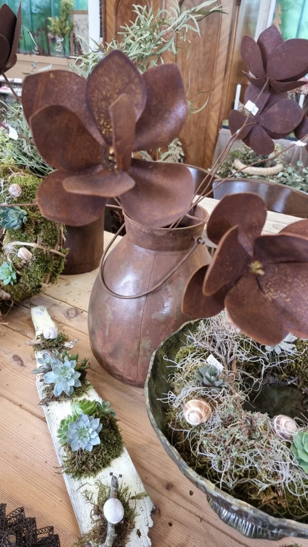 rostblume blume metallblume rostig metalldeko blüte rostblüte dekoblüte metall rost im mrs greenery shop bestellen kaufen