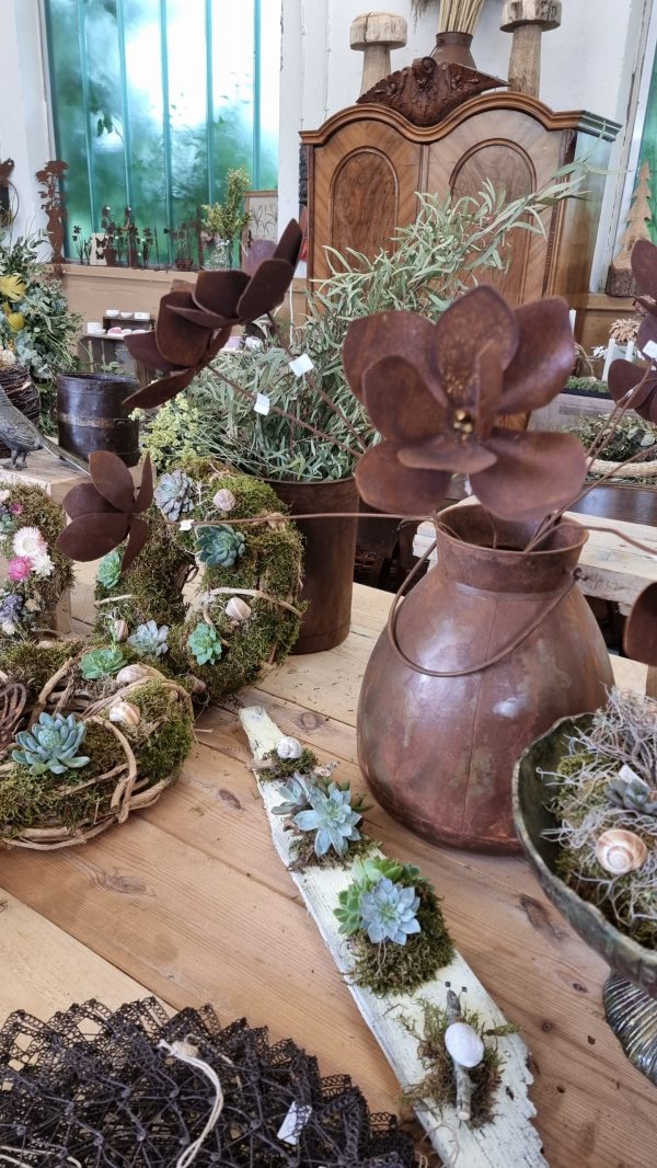 rostblume blume metallblume rostig metalldeko blüte rostblüte dekoblüte metall rost im mrs greenery shop bestellen kaufen