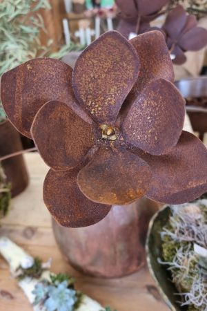 rostblume blume metallblume rostig metalldeko blüte rostblüte dekoblüte metall rost im mrs greenery shop bestellen kaufen