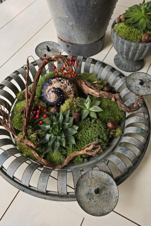 Schale Dekoschale Metallschale Adventsschale Adventskranz Herbstdeko Winterdeko Adventsdeko Dekotablett im Mrs Greenery Shop bestellen kaufen