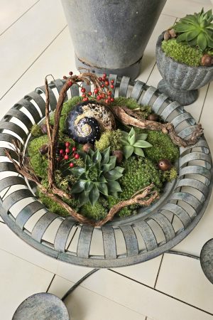 Schale Dekoschale Metallschale Adventsschale Adventskranz Herbstdeko Winterdeko Adventsdeko Dekotablett im Mrs Greenery Shop bestellen kaufen