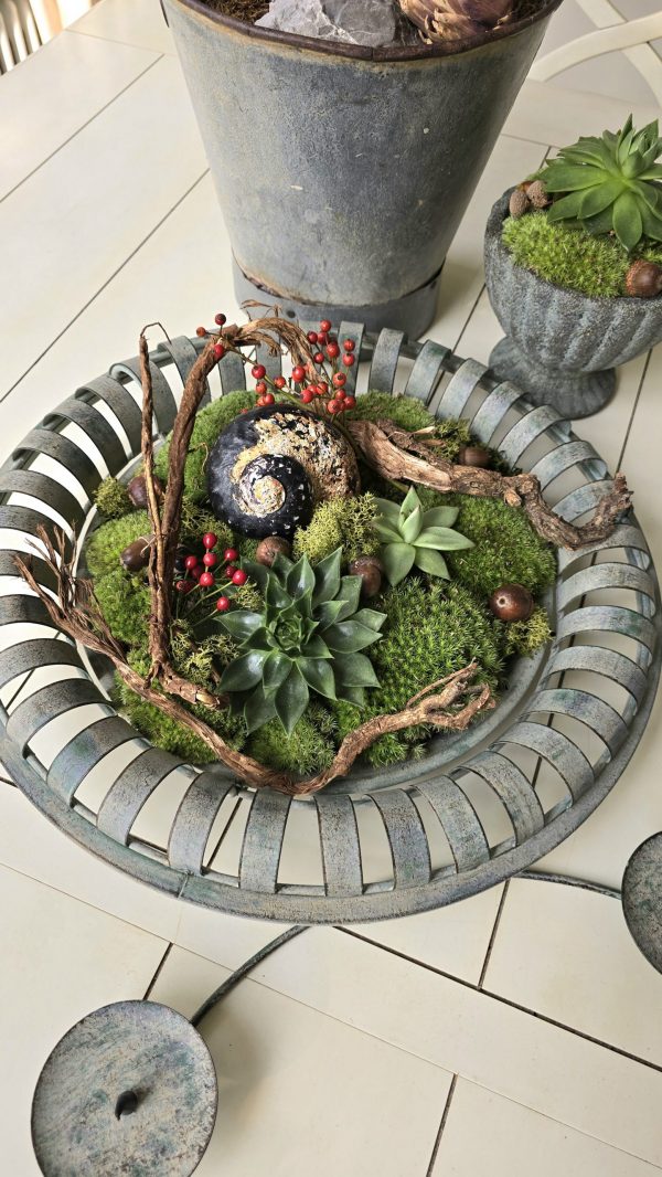 Schale Dekoschale Metallschale Adventsschale Adventskranz Herbstdeko Winterdeko Adventsdeko Dekotablett im Mrs Greenery Shop bestellen kaufen