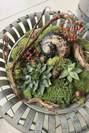 Schale Dekoschale Metallschale Adventsschale Adventskranz Herbstdeko Winterdeko Adventsdeko Dekotablett im Mrs Greenery Shop bestellen kaufen