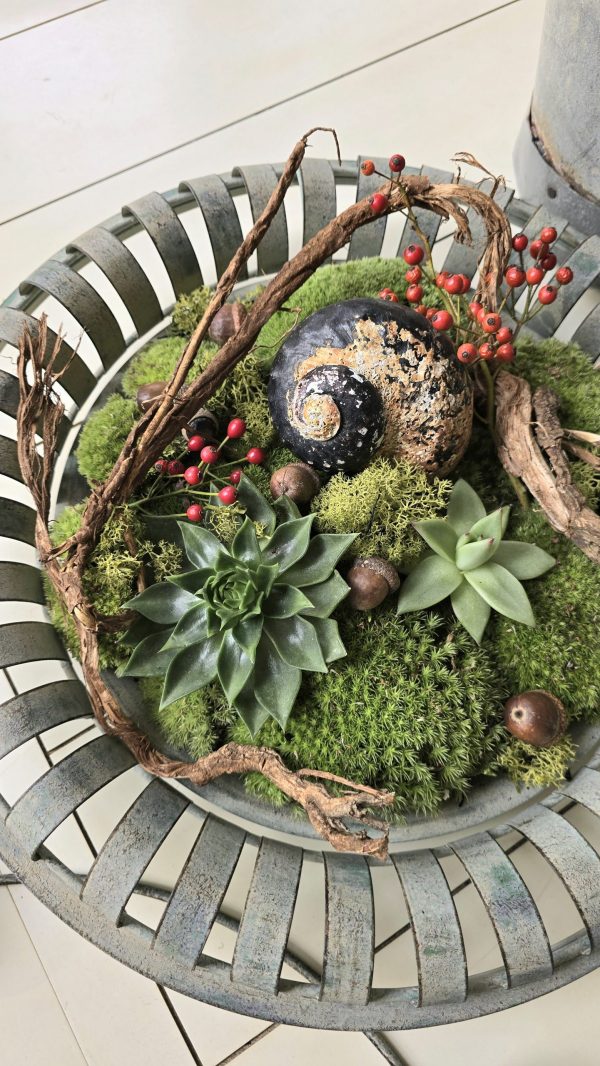 Schale Dekoschale Metallschale Adventsschale Adventskranz Herbstdeko Winterdeko Adventsdeko Dekotablett im Mrs Greenery Shop bestellen kaufen