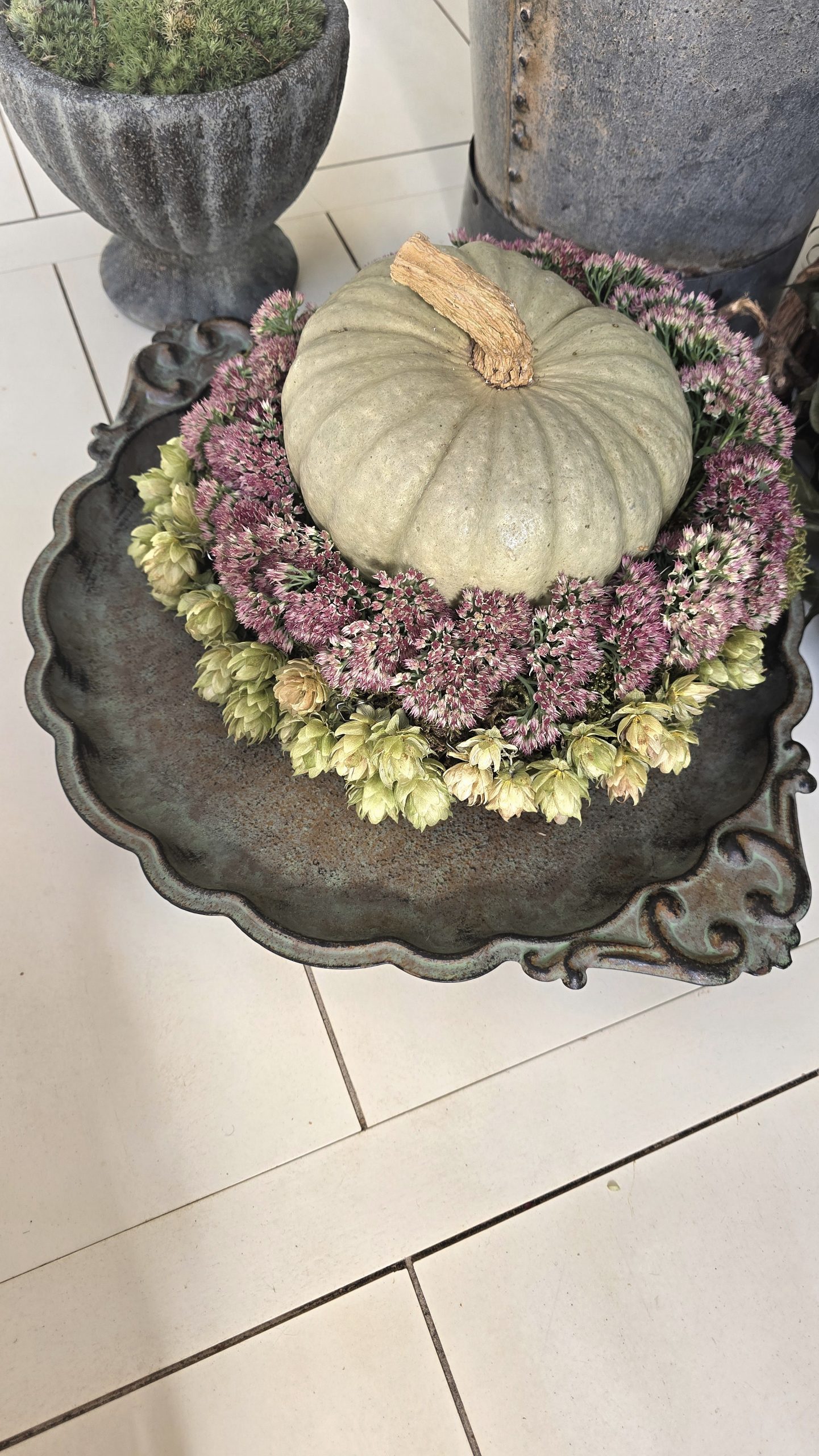 Schale Dekoschale Metallschale Adventsschale Herbstdeko Winterdeko Dekotablett im Mrs Greenery Shop bestellen kaufen