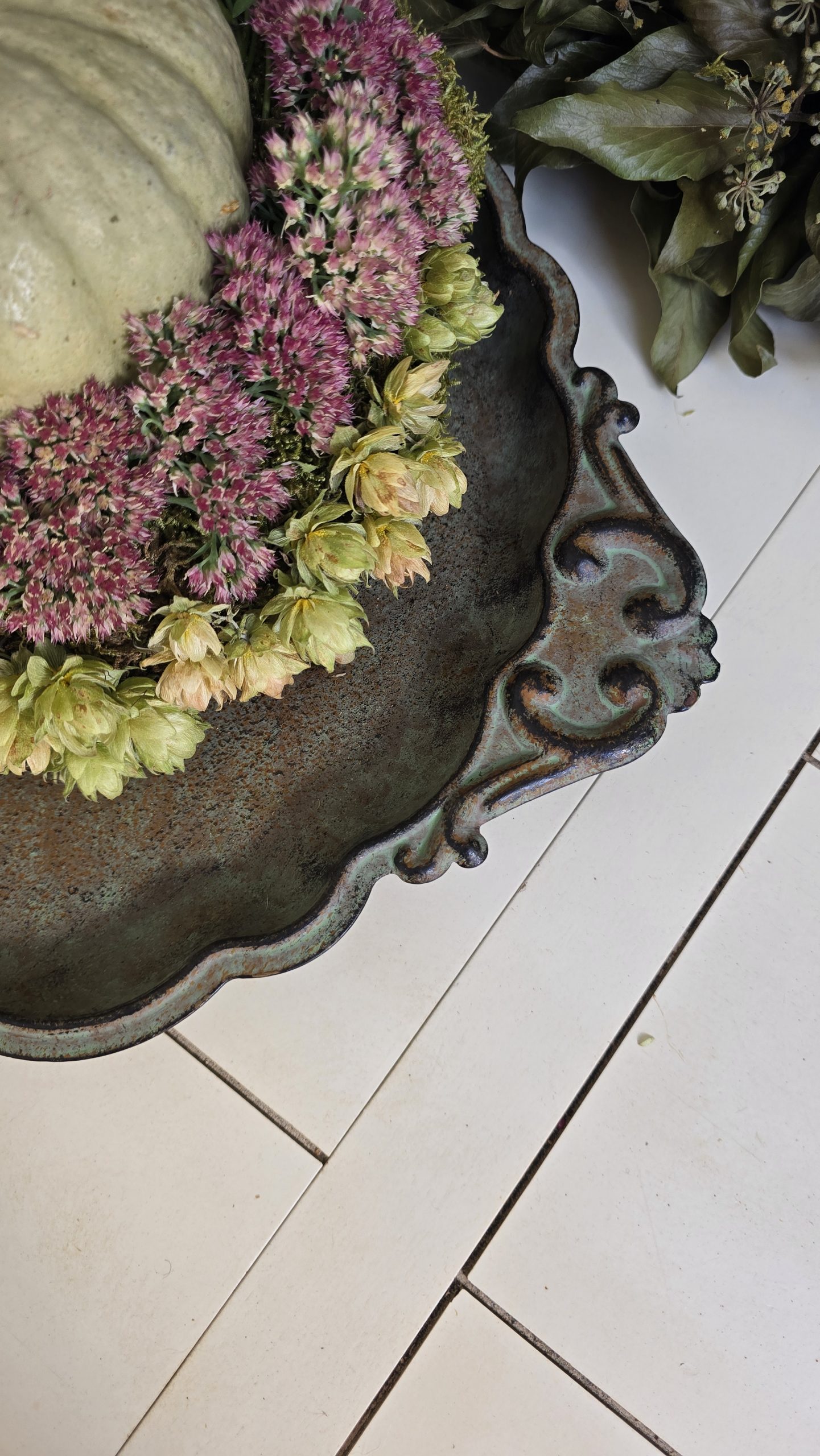 Schale Dekoschale Metallschale Adventsschale Herbstdeko Winterdeko Dekotablett im Mrs Greenery Shop bestellen kaufen