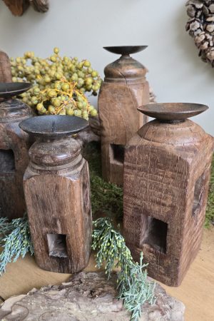 Kerzenständer kerzenhalter antik vintage holz holzkerzenständer deko holzdeko im mrs greenery shop bestellen kaufen