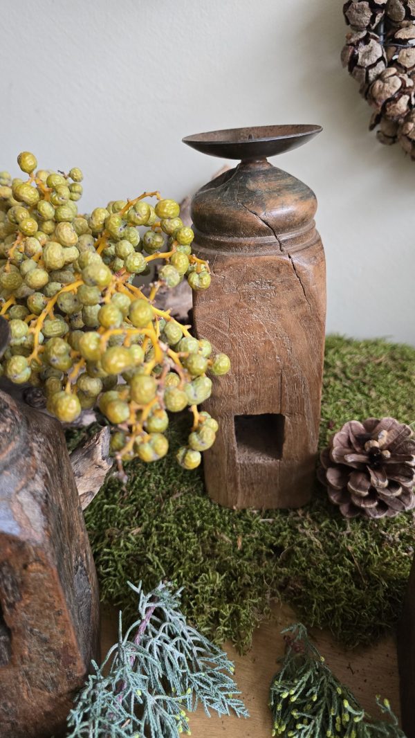 Kerzenständer kerzenhalter antik vintage holz holzkerzenständer deko holzdeko im mrs greenery shop bestellen kaufen