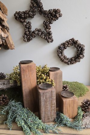 advent adventsdeko Kerzenständer kerzenhalter antik vintage holz holzkerzenständer deko holzdeko im mrs greenery shop bestellen kaufen