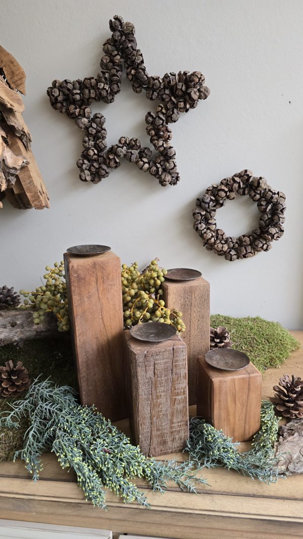 advent adventsdeko Kerzenständer kerzenhalter antik vintage holz holzkerzenständer deko holzdeko im mrs greenery shop bestellen kaufen
