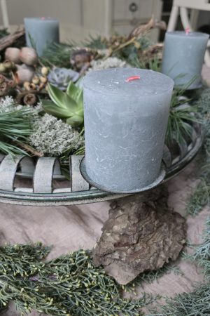 Stumpenkerze Kerze Advent Adventskranz grün grau creme weiss taupe mrs greenery shop bestellen kaufen Kerze Kerzen