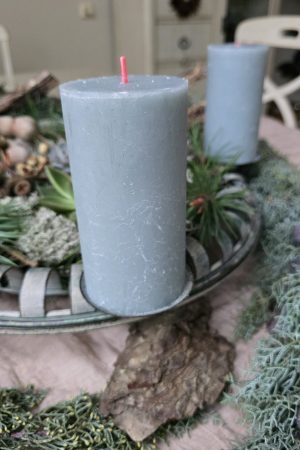 Stumpenkerze Kerze Advent Adventskranz grün grau creme weiss taupe mrs greenery shop bestellen kaufen Kerze Kerzen