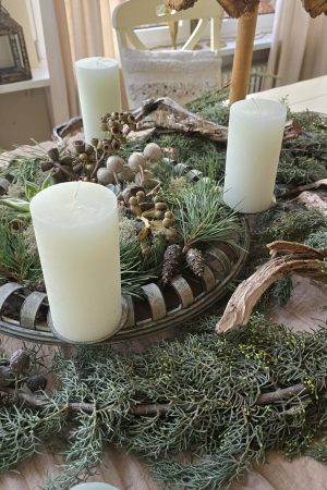 Stumpenkerze Kerze Advent Adventskranz grün grau creme weiss taupe mrs greenery shop bestellen kaufen Kerze Kerzen