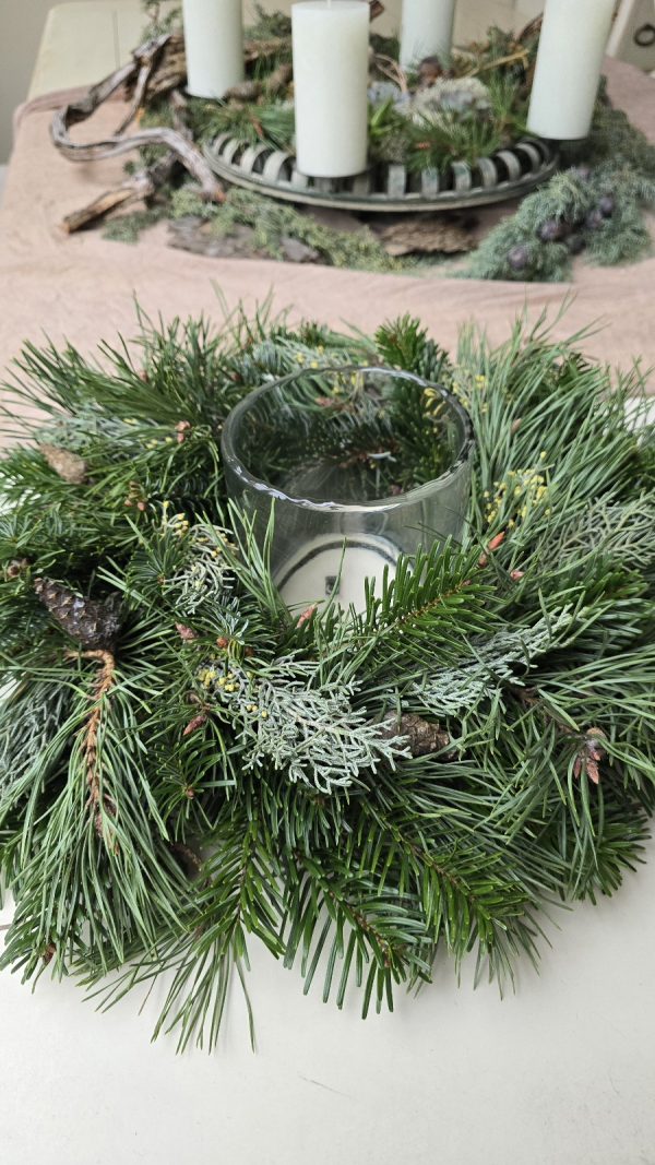 Glas Windlicht Kranz Kranzlicht Kranzdeko Kerzenglas Dekoglas im Mrs Greenery Shop bestellen kaufen
