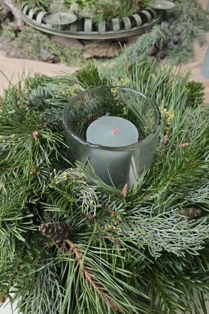 Glas Windlicht Kranz Kranzlicht Kranzdeko Kerzenglas Dekoglas im Mrs Greenery Shop bestellen kaufen