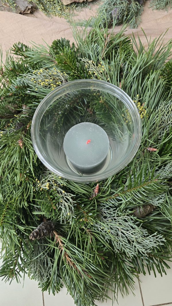 Glas Windlicht Kranz Kranzlicht Kranzdeko Kerzenglas Dekoglas im Mrs Greenery Shop bestellen kaufen