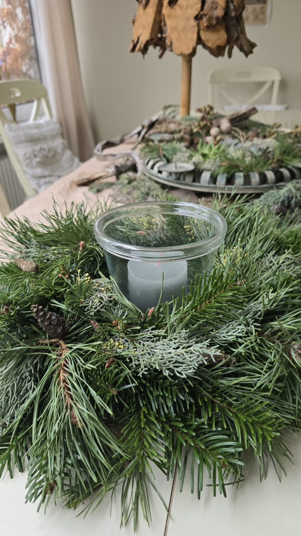 Glas Windlicht Kranz Kranzlicht Kranzdeko Kerzenglas Dekoglas im Mrs Greenery Shop bestellen kaufen
