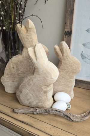 Hase Holzhase Osterhase Vollholz Pappel Pappelholz Pappelhase naturhase dekohase handarbeit osterdeko deko natur dekoidee holzdeko naturdeko im Mrs Greenery Shop bestellen kaufen