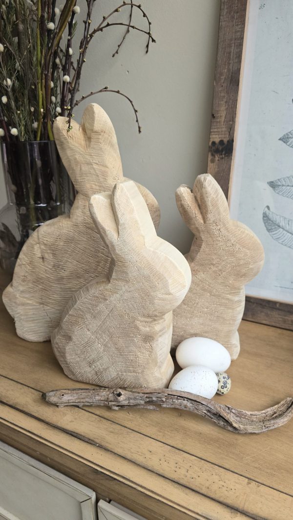 Hase Holzhase Osterhase Vollholz Pappel Pappelholz Pappelhase naturhase dekohase handarbeit osterdeko deko natur dekoidee holzdeko naturdeko im Mrs Greenery Shop bestellen kaufen