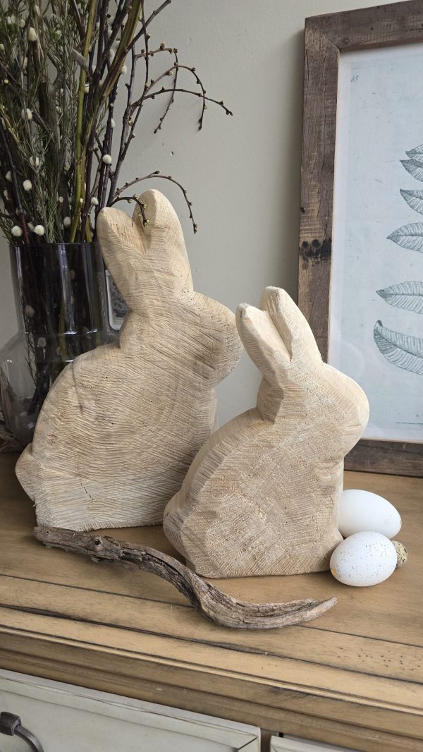 Hase Holzhase Osterhase Vollholz Pappel Pappelholz Pappelhase naturhase dekohase handarbeit osterdeko deko natur dekoidee holzdeko naturdeko im Mrs Greenery Shop bestellen kaufen
