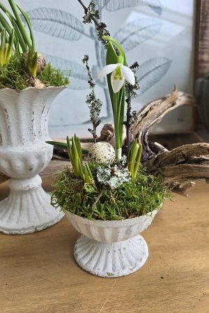 Metallpokal Pokal weiß Pflanztopf Deko Schale Pflanztopf Tischdeko Dekoidee im Mrs Greenery Shop bestellen kaufen