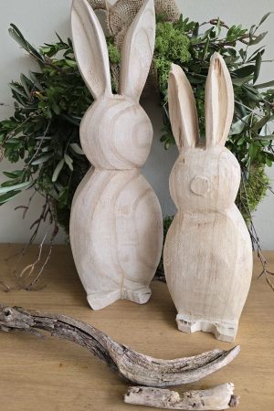 Hase Holzhase Osterhase Vollholz Pappel Pappelholz Pappelhase naturhase dekohase handarbeit osterdeko deko natur dekoidee holzdeko naturdeko im Mrs Greenery Shop bestellen kaufen