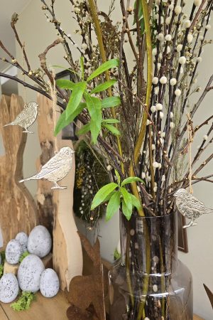 vogel zum hängen vogeldeko silber anhänger naturdeko im Mrs Greenery Shop bestellen kaufen