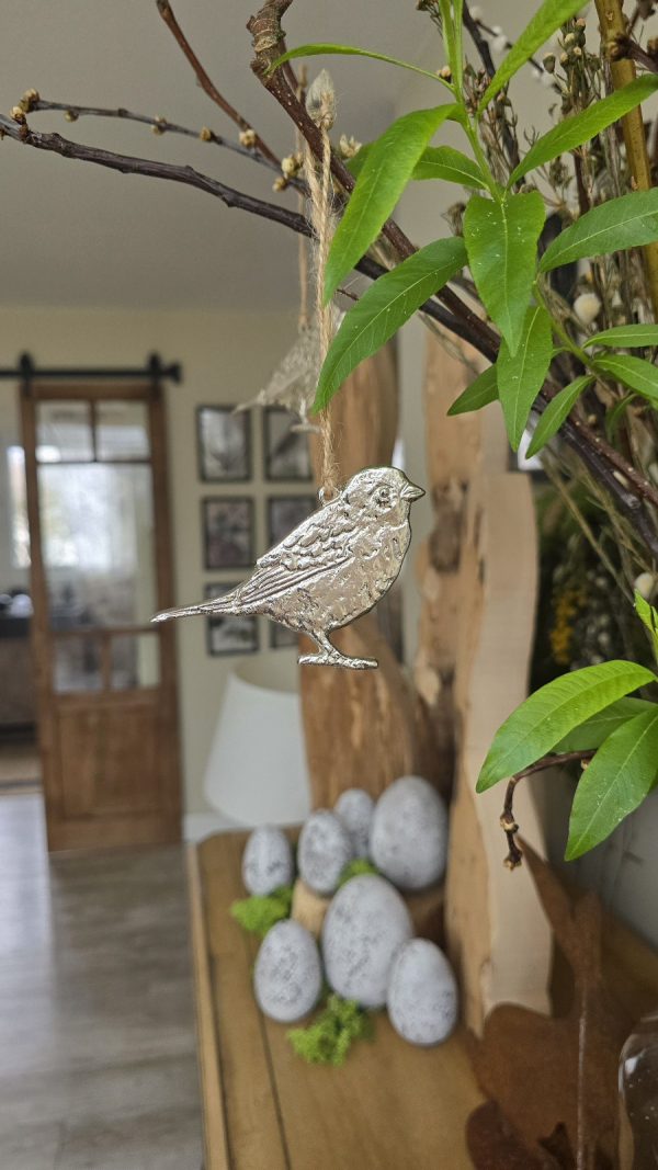 vogel zum hängen vogeldeko silber anhänger naturdeko im Mrs Greenery Shop bestellen kaufen