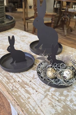 metallhase hase tablett osterdeko ostern naturdeko im Mrs Greenery Shop bestellen kaufen