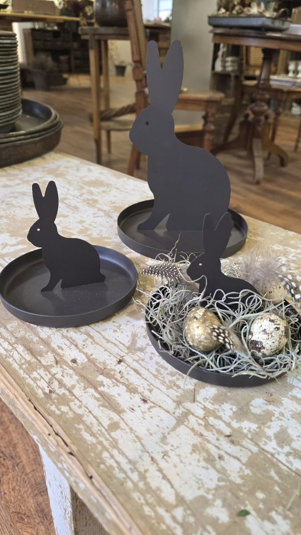 metallhase hase tablett osterdeko ostern naturdeko im Mrs Greenery Shop bestellen kaufen