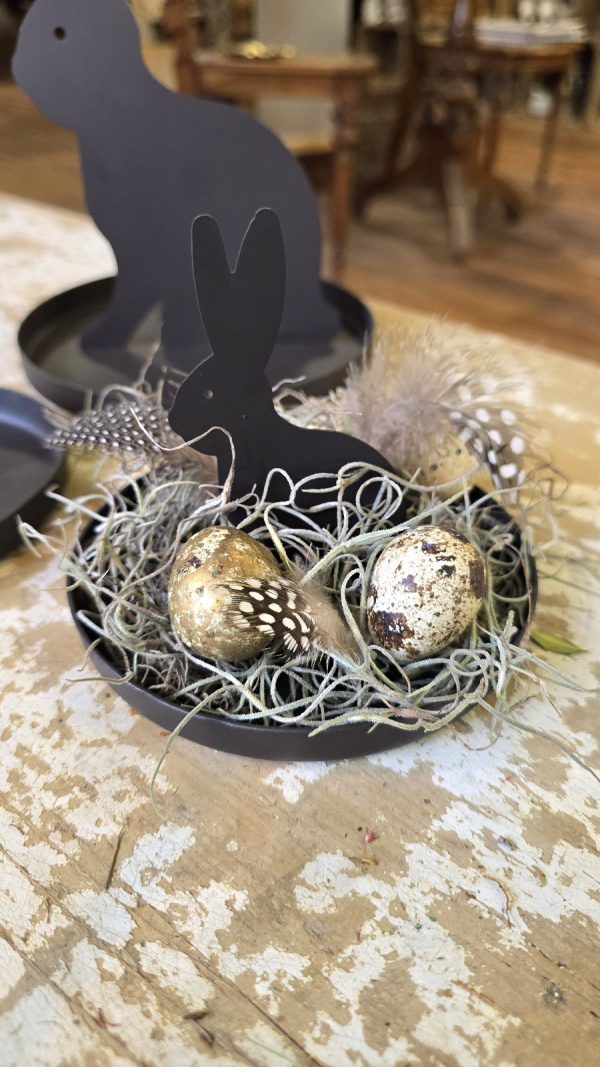 metallhase hase tablett osterdeko ostern naturdeko im Mrs Greenery Shop bestellen kaufen