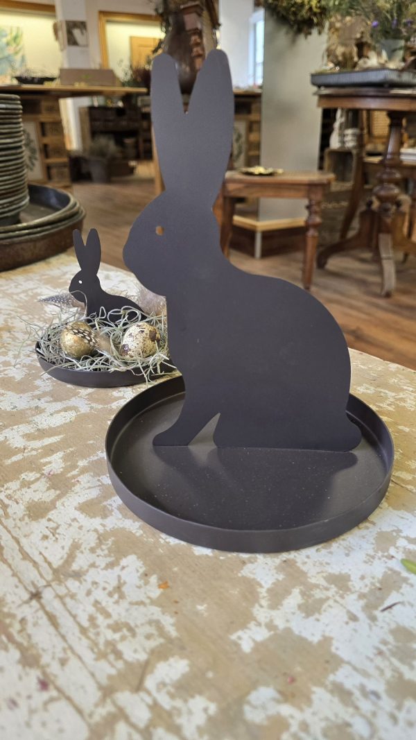 metallhase hase tablett osterdeko ostern naturdeko im Mrs Greenery Shop bestellen kaufen