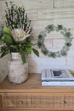 kranz kränze metallkranz blüten blütenkranz türkis im mrs greenery Shop bestellen kaufen naturdeko