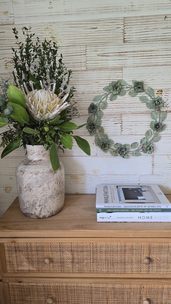 kranz kränze metallkranz blüten blütenkranz türkis im mrs greenery Shop bestellen kaufen naturdeko