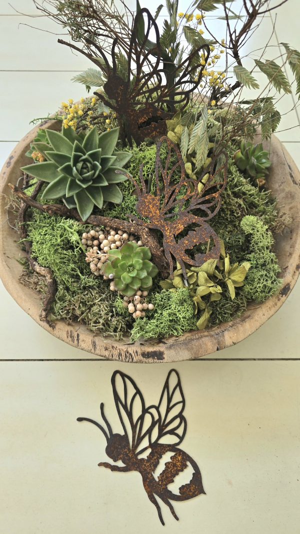 rostdeko rost deko metalldeko biene hummel im mrs greenery Shop bestellen kaufen naturdeko
