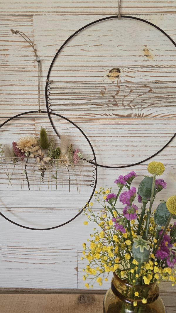 loop mit schnur trockenblumen kranz kreativsein im mrs greenery Shop bestellen kaufen naturdeko ring metallring