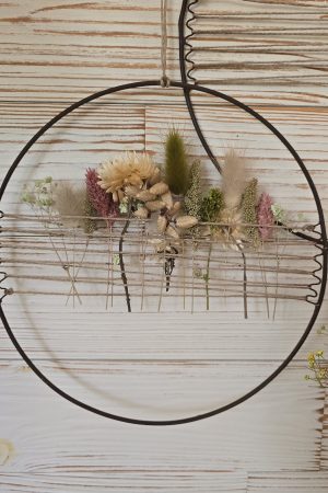 loop mit schnur trockenblumen kranz kreativsein im mrs greenery Shop bestellen kaufen naturdeko ring metallring
