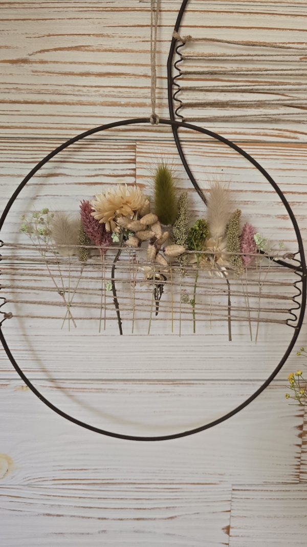 loop mit schnur trockenblumen kranz kreativsein im mrs greenery Shop bestellen kaufen naturdeko ring metallring