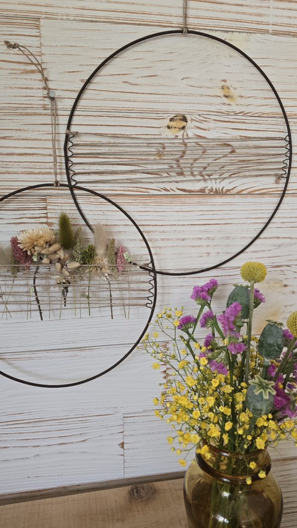 loop mit schnur trockenblumen kranz kreativsein im mrs greenery Shop bestellen kaufen naturdeko ring metallring