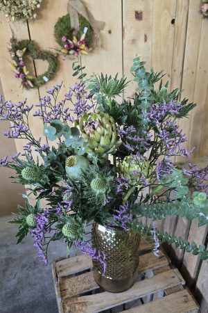 sommerstrauß blumenstrauß frisch trocken getrocknet atischocke distel blumen im mrs greenery shop bestellen kaufen