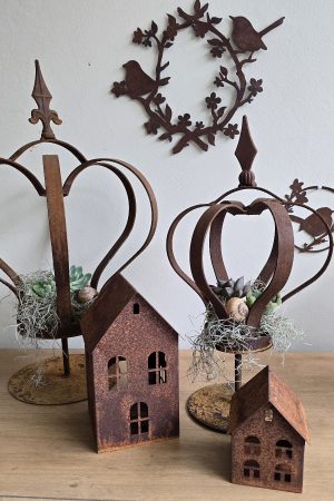 krone rostkrone metallkrone dekokrone dekohaus metallhaus rosthaus lichthaus weihnachtsdeko haus kerzen im mrs greenery shop bestellen kaufen