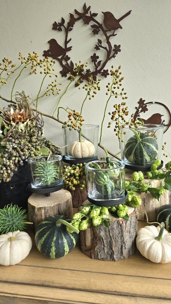 holz Windlicht Eiche natur Rinde Windlichter aus Holz mit Glas im Mrs greenery Shop bestellen kaufen