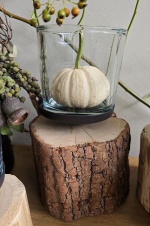 holz Windlicht Eiche natur Rinde Windlichter aus Holz mit Glas im Mrs greenery Shop bestellen kaufen