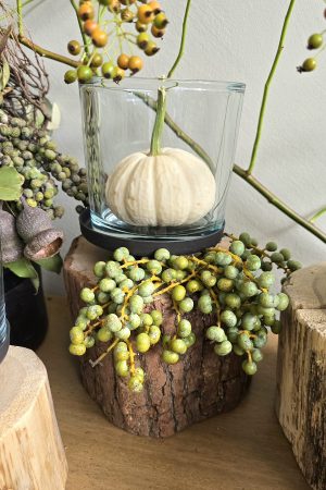 holz Windlicht Eiche natur Rinde Windlichter aus Holz mit Glas im Mrs greenery Shop bestellen kaufen