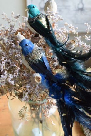 Dekovogel Dekovögel mit Pailetten und Federn. Vogeldeko