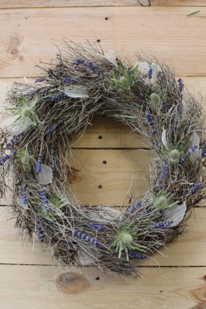 Disteln Sirius Questar grün: Kranz Kränze Deko mit Naturmaterial frisch und getrocknet Naturdeko Kreativsein Basteln Dekoidee