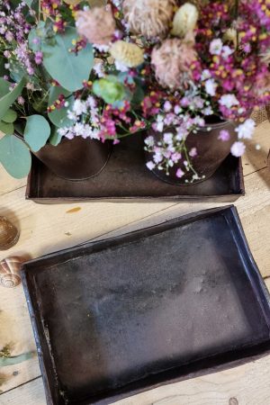 Antiker Metalltopf mit Henkel Eimer Vase Schale braun im Vintage Look im Mrs Greenery Shop bestellen kaufen