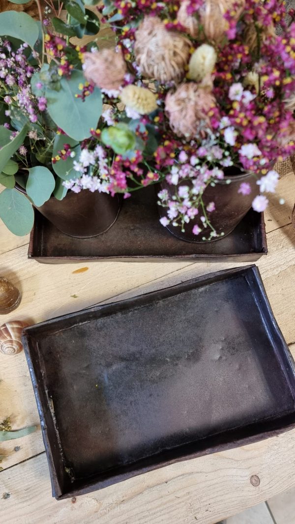 Antiker Metalltopf mit Henkel Eimer Vase Schale braun im Vintage Look im Mrs Greenery Shop bestellen kaufen